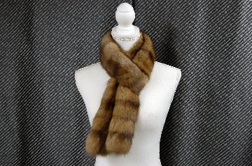 ロシアンセーブル　ダブルフェイスロングマフラーの画像