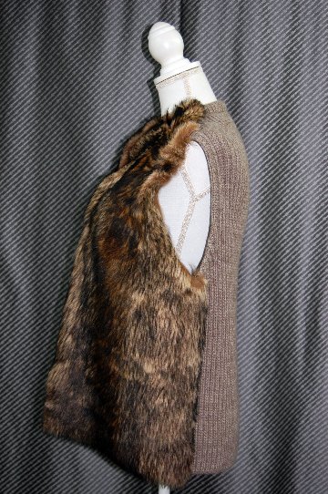 ムートン＆ニット　ベストの画像