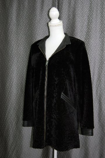 ムートン＆型押しレザー　ダブルフェイスコートの画像