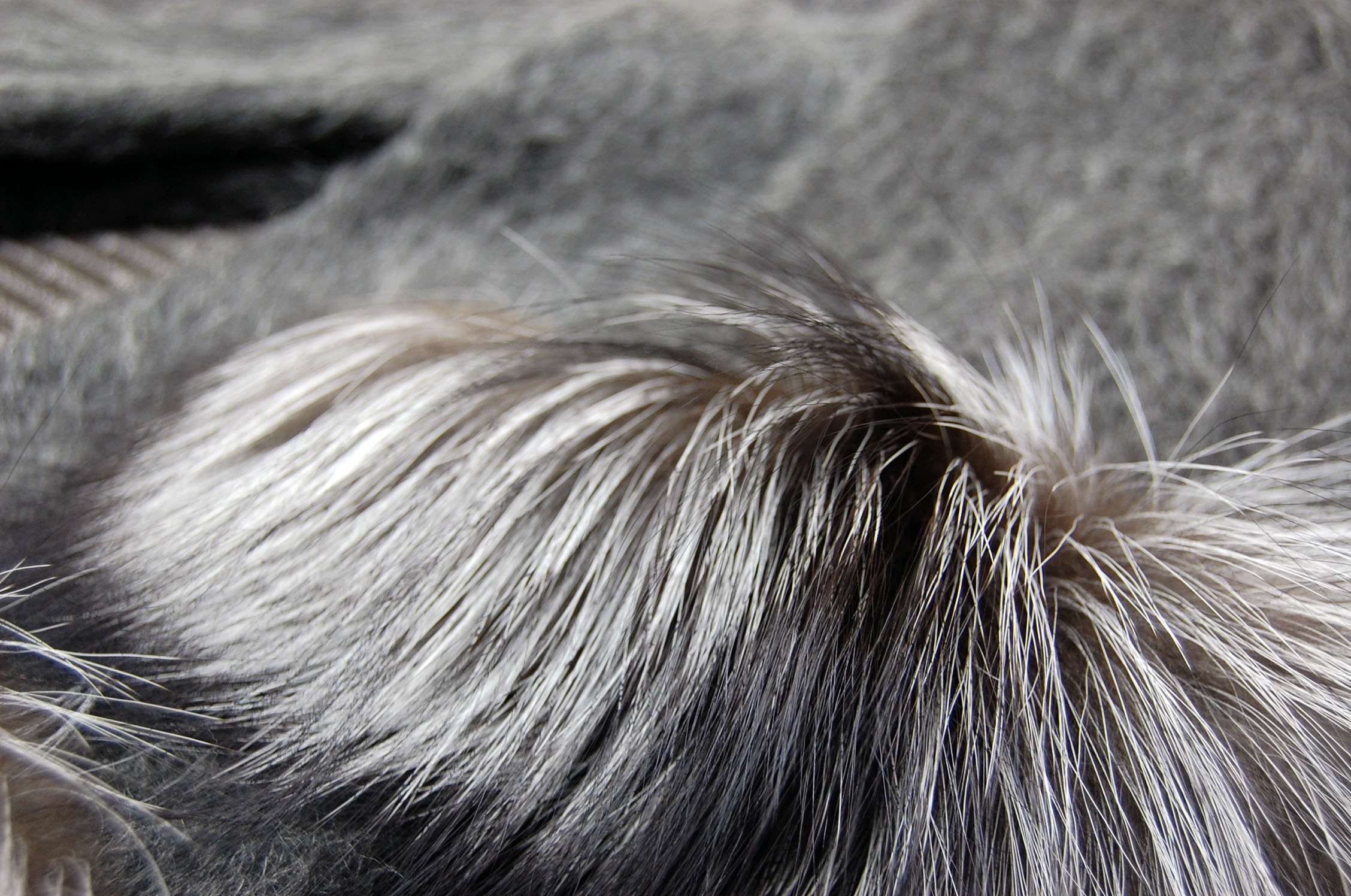 ウール＆モヘヤ混　ロングマフラー　シルバーフォックストリムの画像