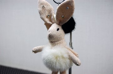 レッキス　ドールチャーム（ラビット）　ミンクポンポン付の画像