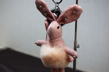 レッキス　ドールチャーム（ラビット）　ミンクポンポン付の画像