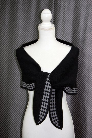 カシミヤニット　三角ストールの画像