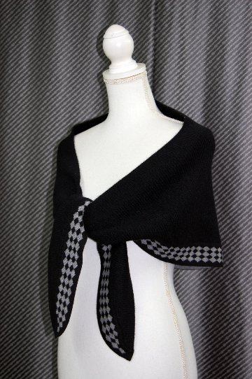 カシミヤニット　三角ストールの画像