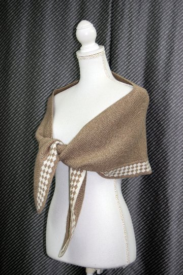 カシミヤニット　三角ストールの画像