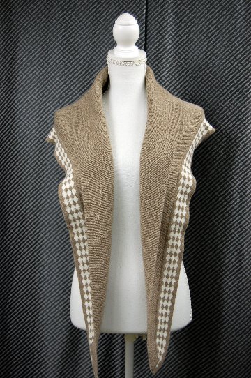 カシミヤニット　三角ストールの画像