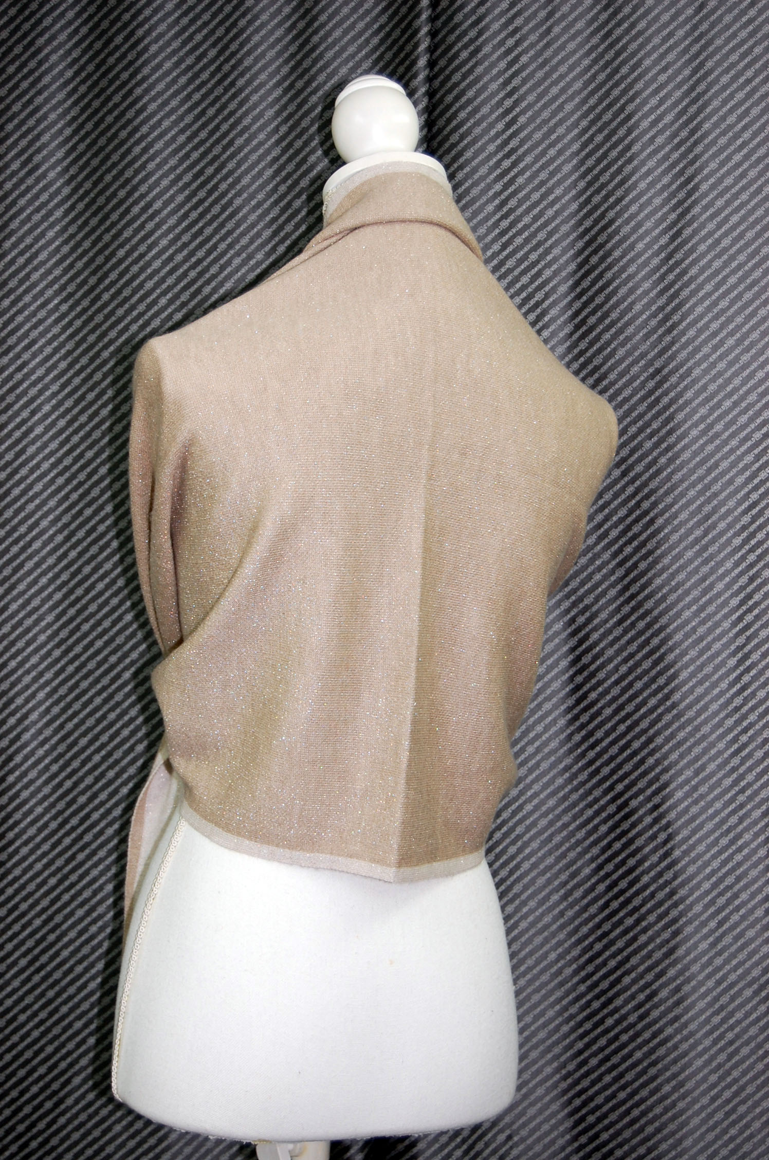 カシミヤニット　リバーシブルストールの画像