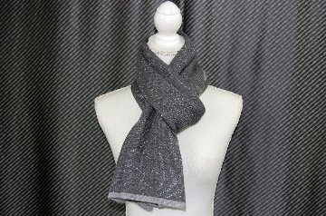 カシミヤニット　リバーシブルストールの画像