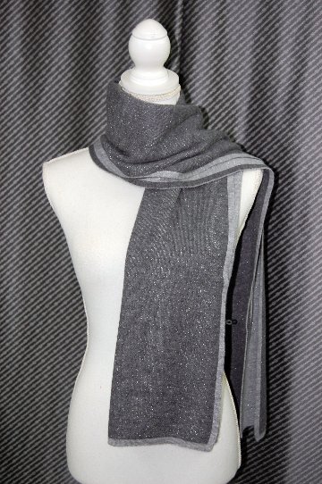 カシミヤニット　リバーシブルストールの画像