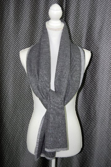 カシミヤニット　リバーシブルストールの画像