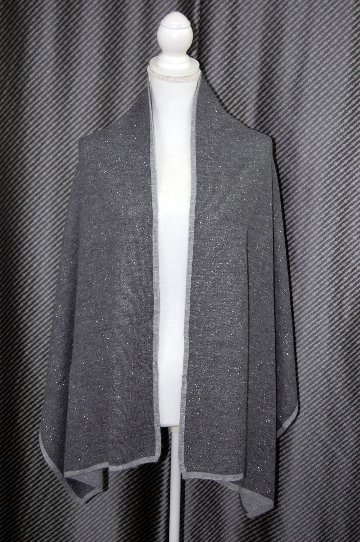 カシミヤニット　リバーシブルストールの画像