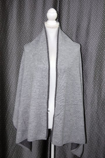 カシミヤニット　リバーシブルストールの画像