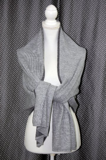カシミヤニット　リバーシブルストールの画像