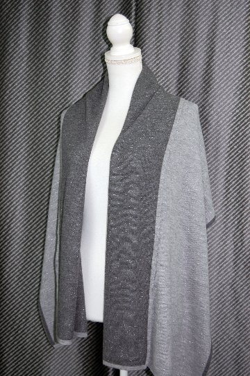 カシミヤニット　リバーシブルストールの画像