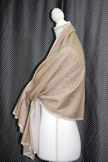 カシミヤニット　リバーシブルストールの画像
