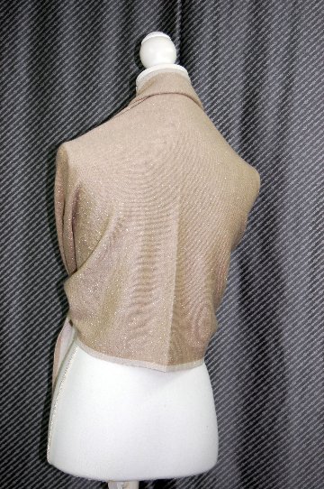 カシミヤニット　リバーシブルストールの画像