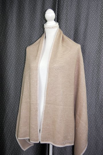 カシミヤニット　リバーシブルストールの画像