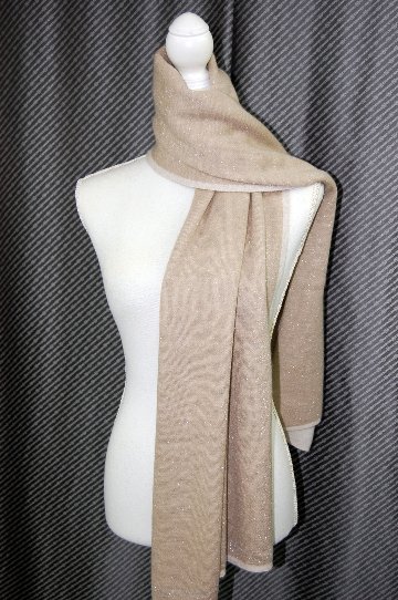 カシミヤニット　リバーシブルストールの画像
