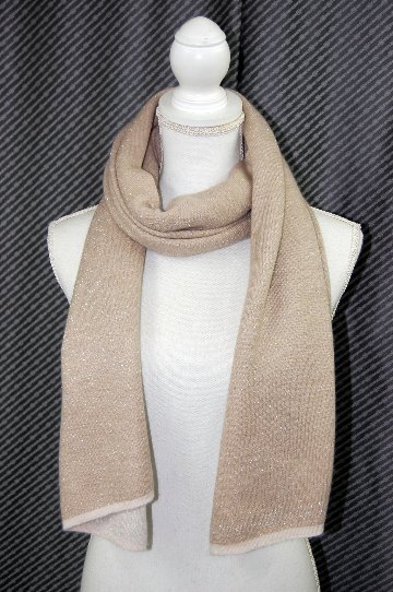 カシミヤニット　リバーシブルストールの画像