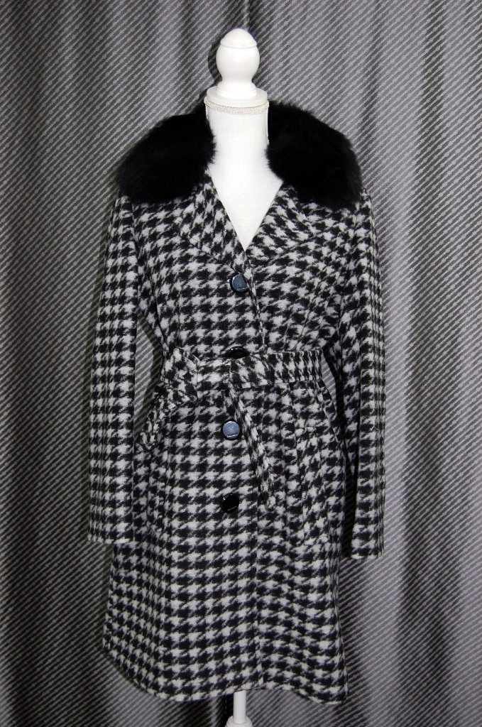 BALMAIN　千鳥柄ウール混コート　Foxカラーの画像