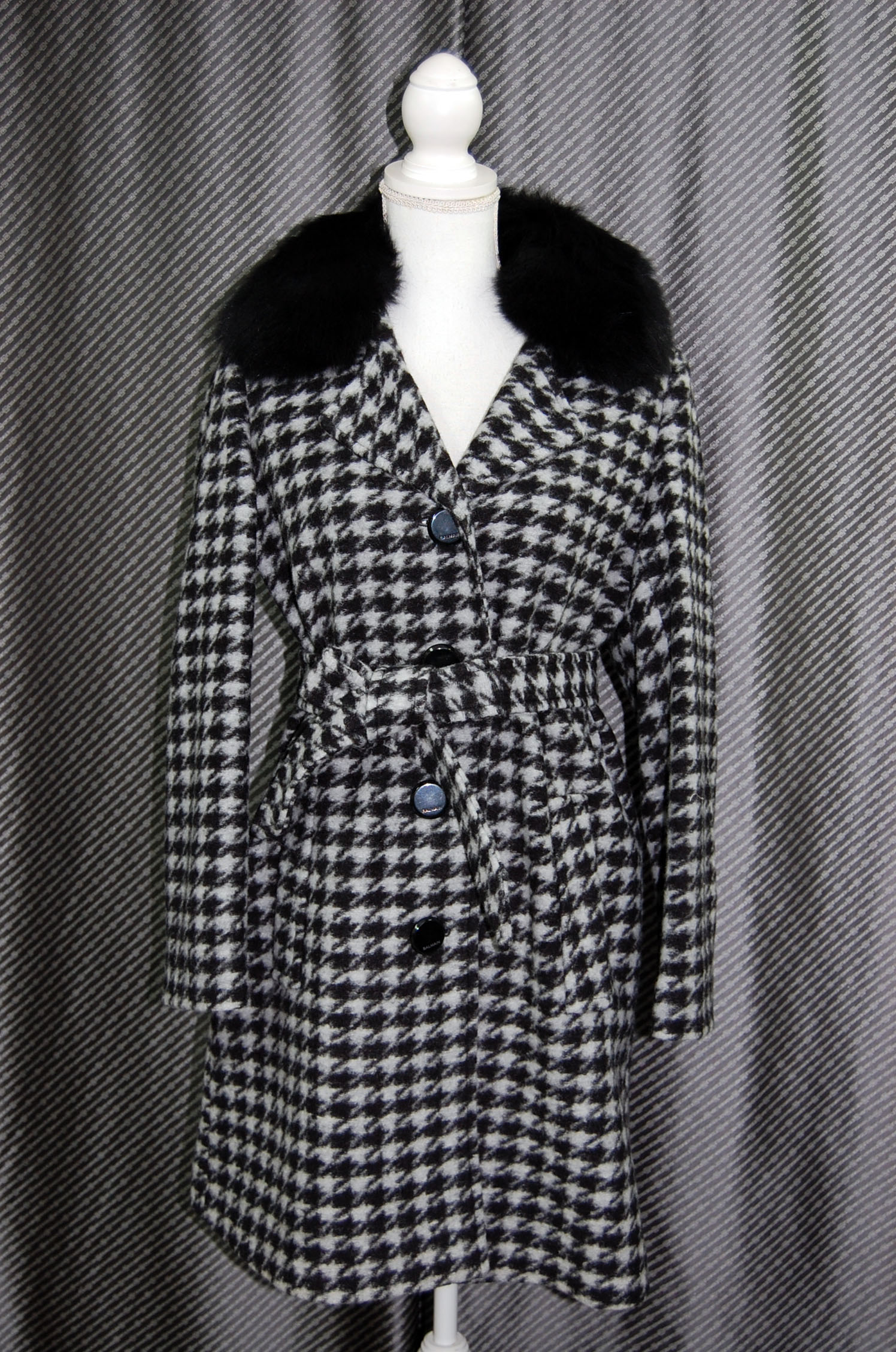 BALMAIN　千鳥柄ウール混コート　Foxカラーの画像