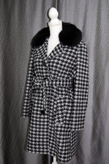 BALMAIN　千鳥柄ウール混コート　Foxカラーの画像
