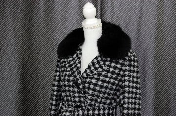 BALMAIN　千鳥柄ウール混コート　Foxカラーの画像