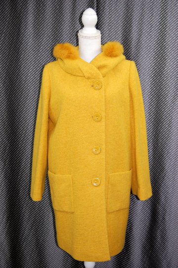 BALMAIN　ウール混フーディーコート　Foxトリムの画像