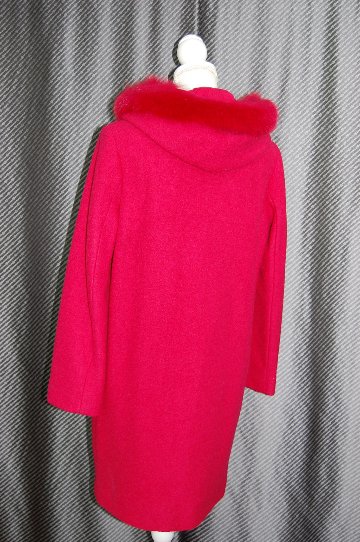 BALMAIN　ウール混フーディーコート　Foxトリムの画像