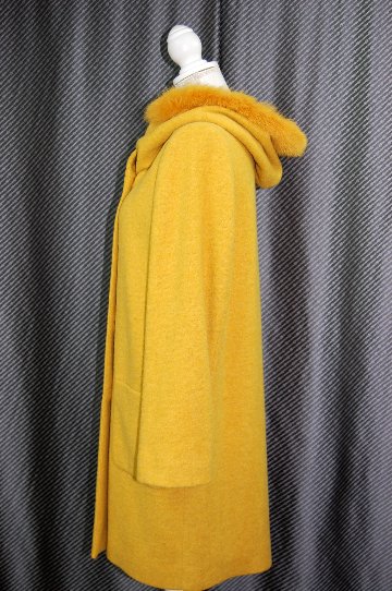 BALMAIN　ウール混フーディーコート　Foxトリムの画像