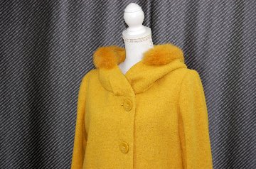 BALMAIN　ウール混フーディーコート　Foxトリムの画像