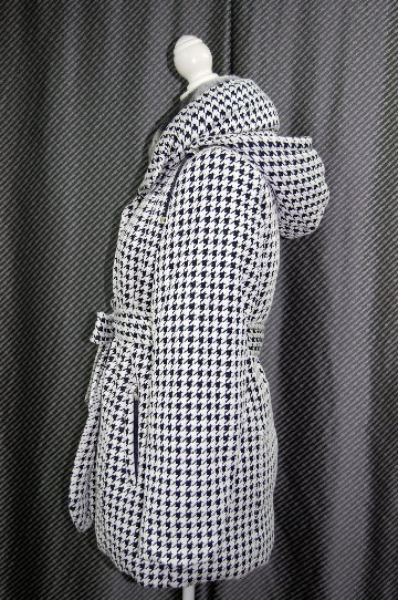 BALMAIN　千鳥柄フーディーダウンコート　Rexカラー付の画像