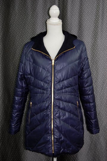 レッキスファー使い　ウール混＆ダウンリバーシブルフーディーコートの画像