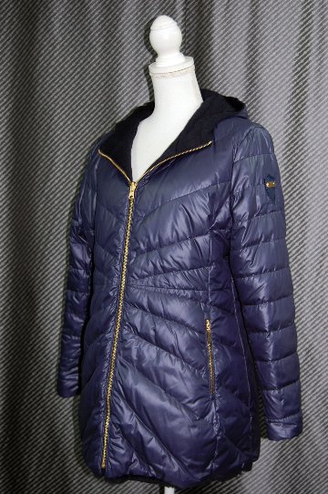 レッキスファー使い　ウール混＆ダウンリバーシブルフーディーコートの画像