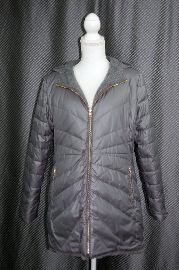 レッキスファー使い　ウール混＆ダウンリバーシブルフーディーコートの画像