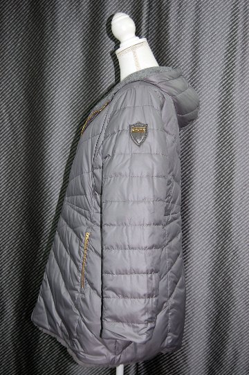 レッキスファー使い　ウール混＆ダウンリバーシブルフーディーコートの画像