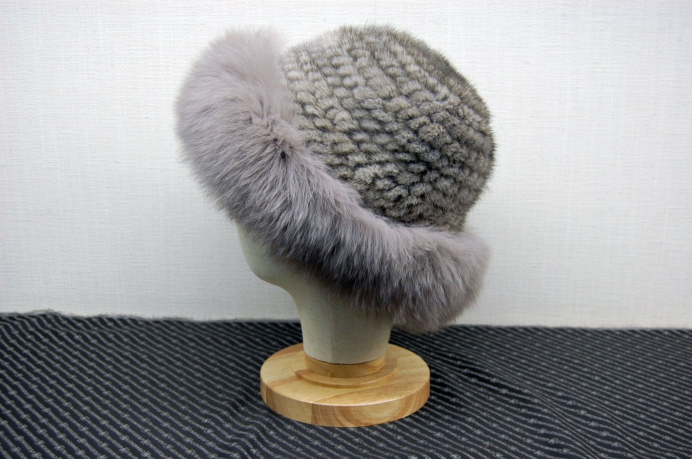 ミンク　ヤーンハット　Foxトリムの画像