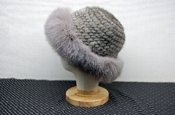 ミンク　ヤーンハット　Foxトリムの画像