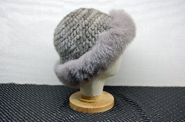 ミンク　ヤーンハット　Foxトリムの画像