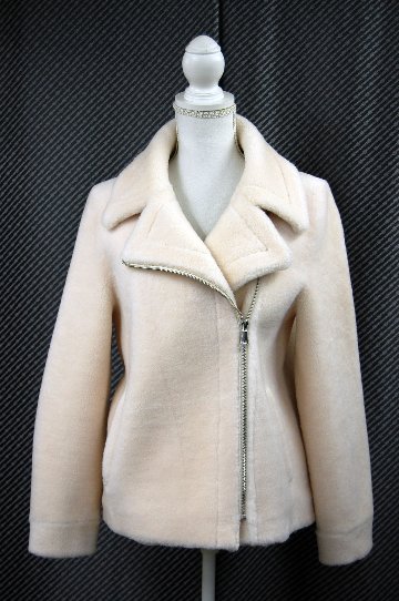 ラムウール　ライダースジャケットの画像