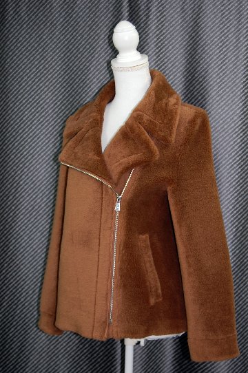 ラムウール　ライダースジャケットの画像