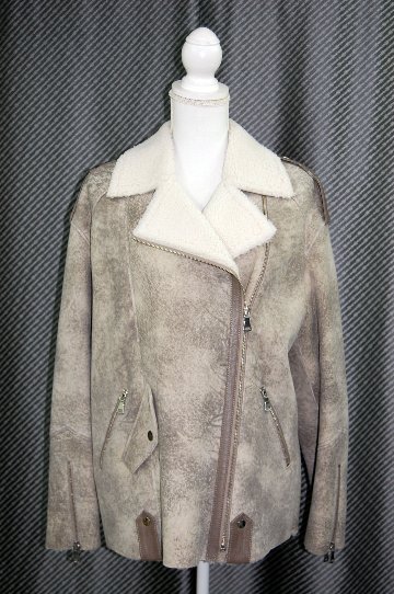 ムートン　ダブルフェイスライダースジャケットの画像