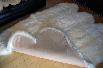 長毛ムートン　6枚物ラグ（140×170cm）の画像