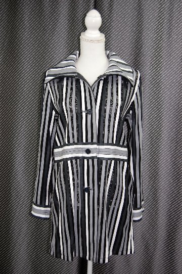 ラムレザー＆レース　リバーシブルロングジャケットの画像