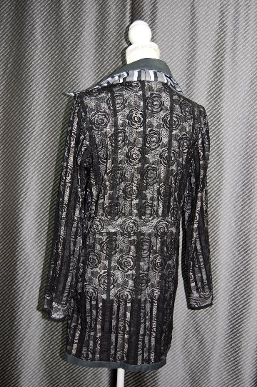 ラムレザー＆レース　リバーシブルロングジャケットの画像