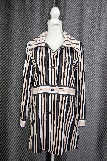 ラムレザー＆レース　リバーシブルロングジャケットの画像