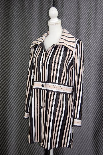 ラムレザー＆レース　リバーシブルロングジャケットの画像