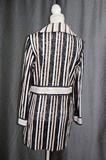 ラムレザー＆レース　リバーシブルロングジャケットの画像