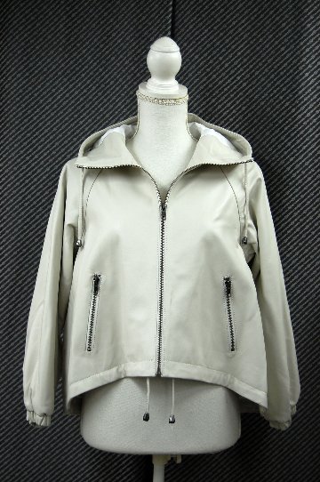 ラムレザー　ハイローヘムフーディージャケットの画像