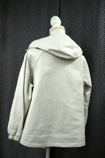 ラムレザー　ハイローヘムフーディージャケットの画像